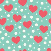 Abstract Seamless Pattern with Heart Shaped Dots Intertwined vector
