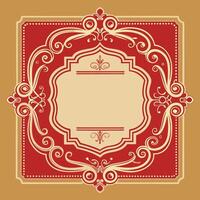 Vintage Square Frame Stencil for Elegant Invitations and Scrapbooking vector