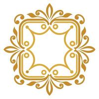 Intricate Vintage Gold Decor Element Square Frame Stencil Design vector