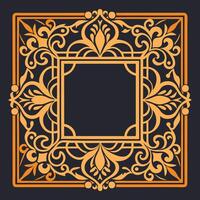 Vintage Laser Cut Square Frame Template for Home Decor and Art Projects vector