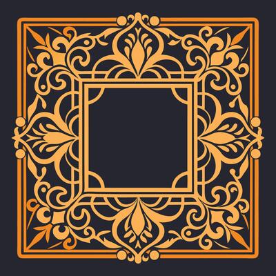 Vintage Laser Cut Square Frame Template for Home Decor and Art Projects