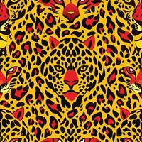 Seamless Pattern Featuring a Striking Leopard Animal Motif vector