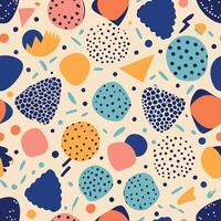Abstract Seamless Patterns with Colorful Stains and Organic Shapes vector