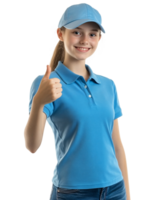 Smiling approval from a girl in uniform cap png