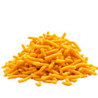 A pile of cheese fries on a transparent background png