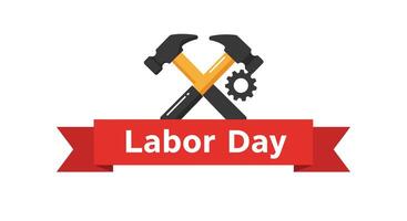 Labor Day celebration with tools in flat design style illustration vector