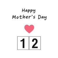 Happy Mothers Day greeting with heart design in minimal art vector