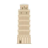 Leaning tower design in minimal style showcasing architectural features in art vector