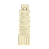 Leaning tower design in flat style showcasing unique architectural details art vector