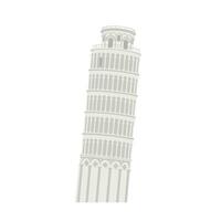 Leaning tower illustration in minimal design style featuring soft colors art vector