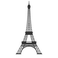 Eiffel Tower silhouette in minimal design style featuring detailed art vector