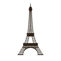 Eiffel Tower silhouette with detailed lines in minimal style art vector