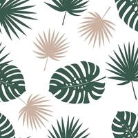Tropical leaf pattern design featuring various palm leaves on a light background vector