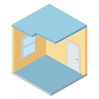 Isometric view of an interior room design in flat style art vector