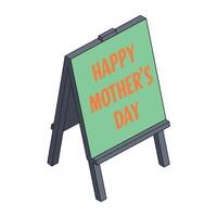 A-frame sign displaying message with minimal design style in colorful art vector