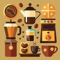 Comprehensive Set of Coffee Elements and Accessories for Designers vector