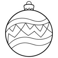 Christmas Ball Ornaments Coloring Page with Gradient and Line Art vector