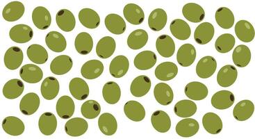 Cluster of green olives with simple flat design style showing natural texture and shape illustration vector