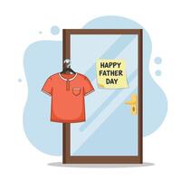 Red toolbox filled with tools and Fathers Day card with heart accents flat style illustration vector