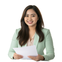 Manager showing a document with positivity png