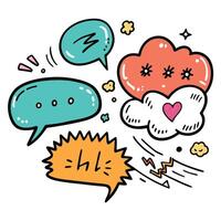 Hand Drawn Doodle Speech Bubbles in Vibrant Hues Ready for Communication and Expression vector