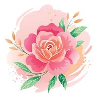 Abstract Pink Watercolor Art Background with Splatter Effect vector