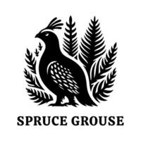 Black Spruce Grouse for Web and Design vector