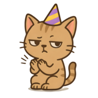 Chibi cat clapping sarcastically at a party fun celebration digital art playful setting unique perspective png