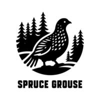Graphic Design of Spruce Grouse Black vector