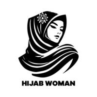Flat Hijab Silhouette Style vector