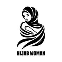 Minimalist Hijab Silhouette vector