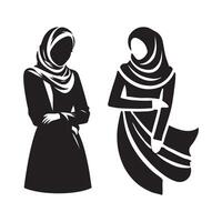 Outline of Woman in Hijab vector