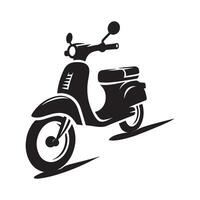 Side View Moped Silhouette vector