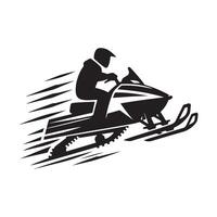 Snowmobile line art design vector