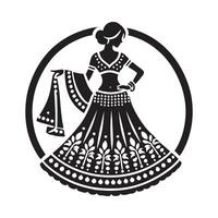 lehengas silhouette illustration vector