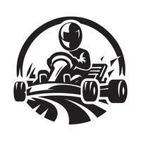 go karting silhouette vector
