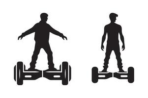 hoverboard person icon vector