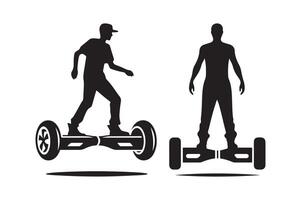 hoverboard silhouette images vector