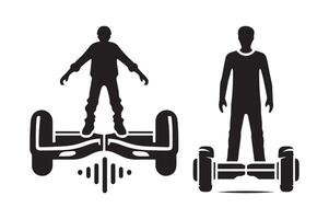 hoverboard standing pose art vector