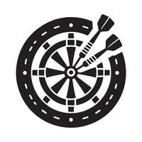 dartboard and darts icon silhouette vector