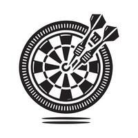 silhouette dartboard bull's eye vector