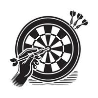 bull's eye target dartboard silhouette vector
