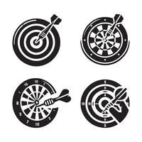 dartboard silhouette with bull's eye target vector