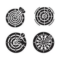 dartboard target art silhouette image vector