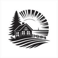 sunset house image vector