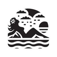 summer vibes palm silhouette vector