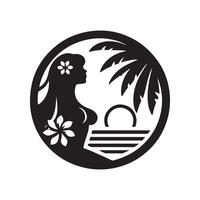 ocean summer vibes silhouette vector