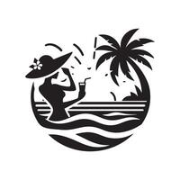 sunset summer vibes silhouette image vector