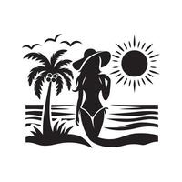 relax summer vibes silhouette vector