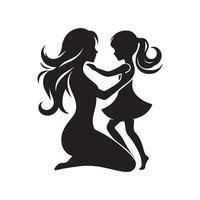 mom and daughter art creation vector